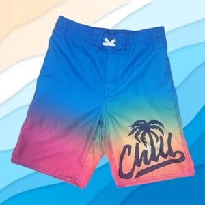 Old Navy Boy's "CHILL" Gradient Boardshorts